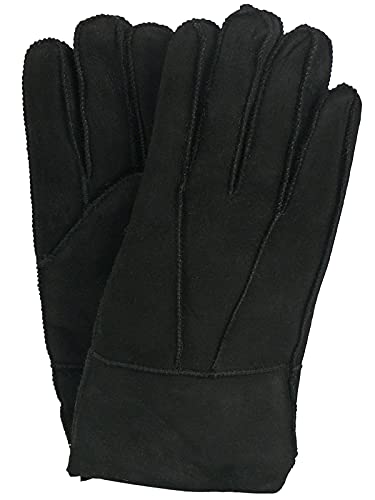 Harrys-Collection Damen Herren Handschuh aus Echtem Lammfell, Farben:schwarz, Handschuhgröße:XXL