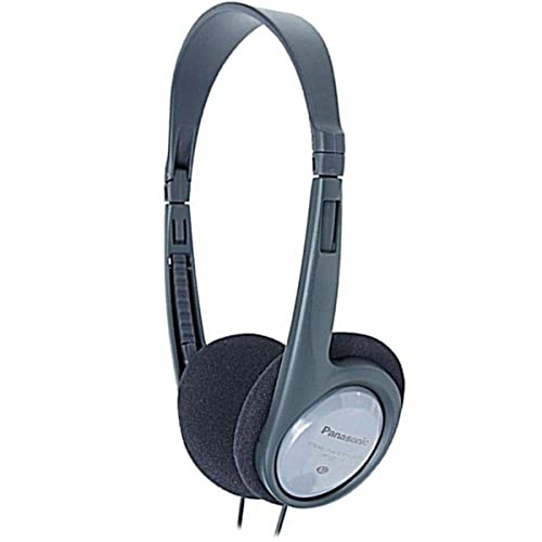 Panasonic RP-HT090 Kabelgebundene Stereo-Kopfhörer, Leicht für hervorragenden Komfort, 5 m Kabel für TV-Nutzung, 30 mm Lautsprecher, Grau