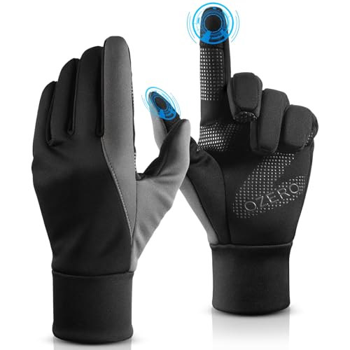 OZERO Herren Wasserdicht Thermohandschuhe, Touchscreen Winterhandschuhe Fahrhandschuhe Fahrradhandschuhe Laufhandschuhe (XL)