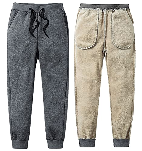 CheChury Jogginghose Herren Komfortable und Warme Trainingshose für Männer Casual Sporthose Basics Sweathose High Waist Fitness Hosen Kordelzug Sportlich Jogger Fleece Hosen mit Taschen